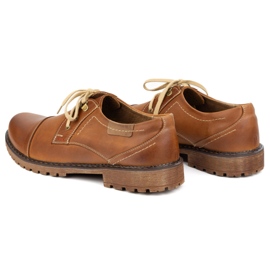 Buty męskie skórzane OLIVIER 312GT z przeszytym noskiem brązowe 4