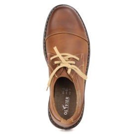 Buty męskie skórzane OLIVIER 312GT z przeszytym noskiem brązowe 6