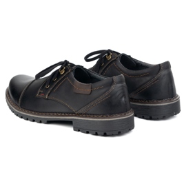 Buty męskie skórzane OLIVIER 312GT z przeszytym noskiem czarne 4
