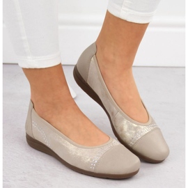 Buty, baleriny Damskie Rieker L9353-62 Beżowe beżowy 4