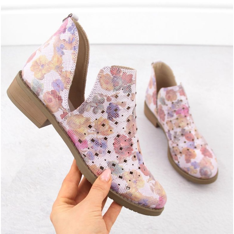 Botki M.Daszyński SA62-102 Ażurowe fioletowe 1