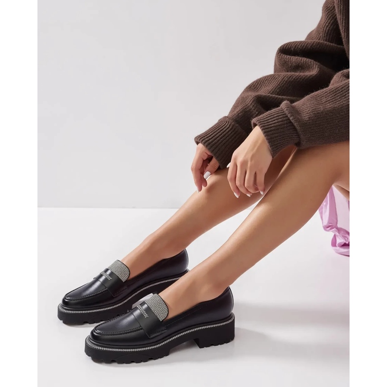 Damskie Mokasyny Diamant Black czarne 2