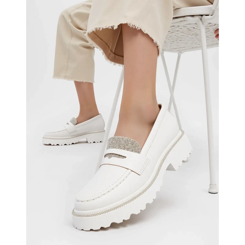 Damskie Mokasyny Diamant White białe 2