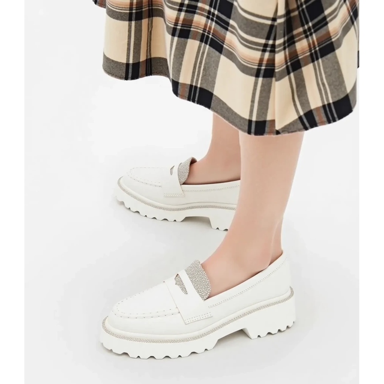 Damskie Mokasyny Diamant White białe 1