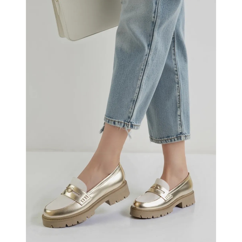 Damskie Mokasyny Gold złoty 1