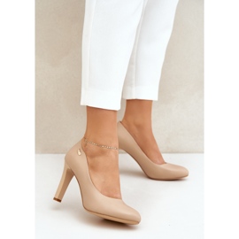 Czółenka Damskie Na Słupku Sergio Leone Coffe Campbell brązowe 2