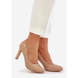 Czółenka Damskie Na Słupku Sergio Leone Coffe Campbell brązowe 1