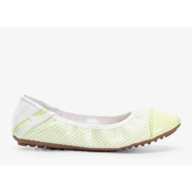 D/GMR Zielone pastelowe lakierowane baleriny Debbie białe 1