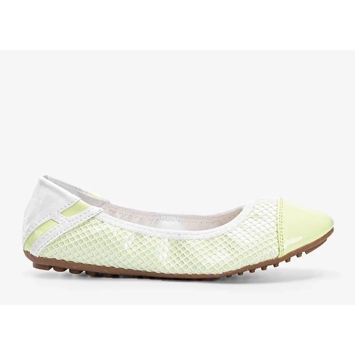 D/GMR Zielone pastelowe lakierowane baleriny Debbie białe 1