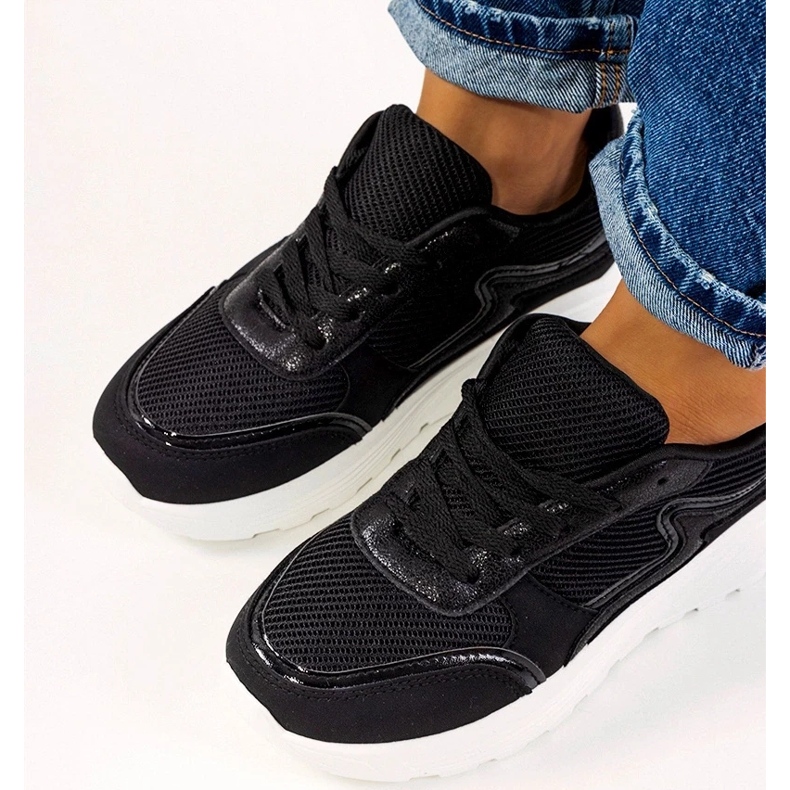 D/GMR Czarne sneakersy damskie Basemat 2