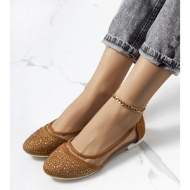 D/GMR Brązowe pół transparentne baleriny Malene 1