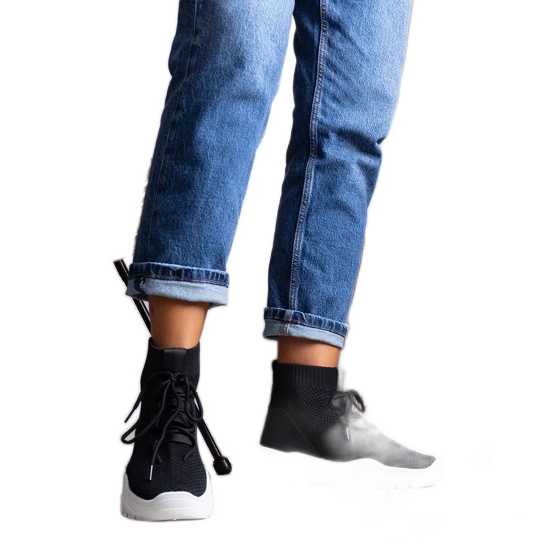 D/GMR Czarne sneakersy skarpetkowe Frahm 2