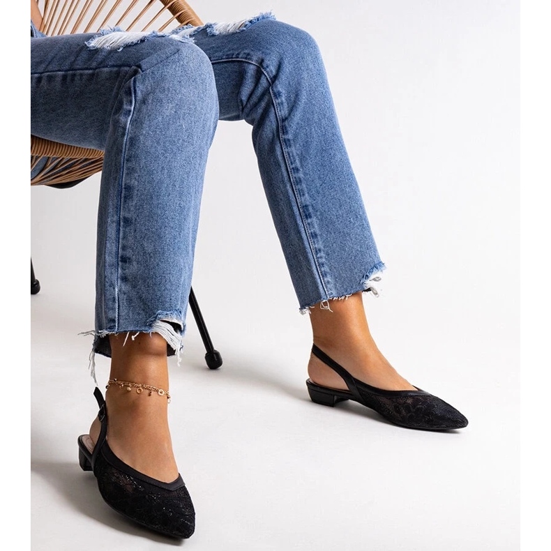 D/GMR Czarne baleriny koronkowe Marlioz 1