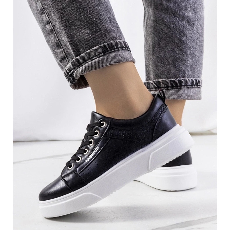 D/GMR Czarne sneakersy na grubej podeszwie Luizjana 2