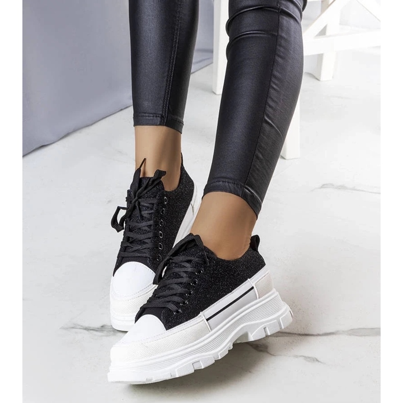 D/GMR Czarne trampki na wysokiej podeszwie Callani 2