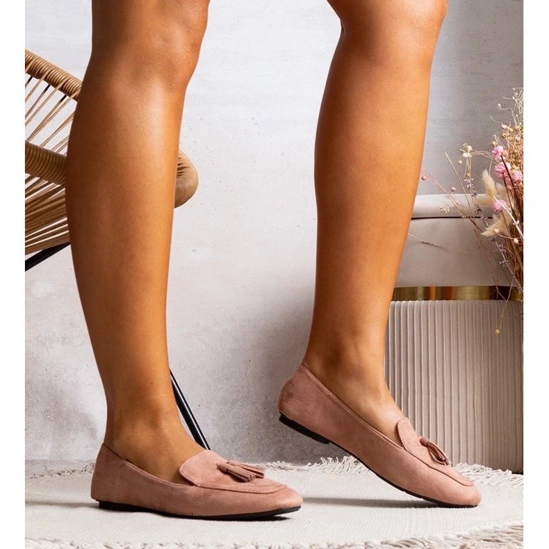 D/GMR Różowe baleriny z eko-zamszu Cillian 1