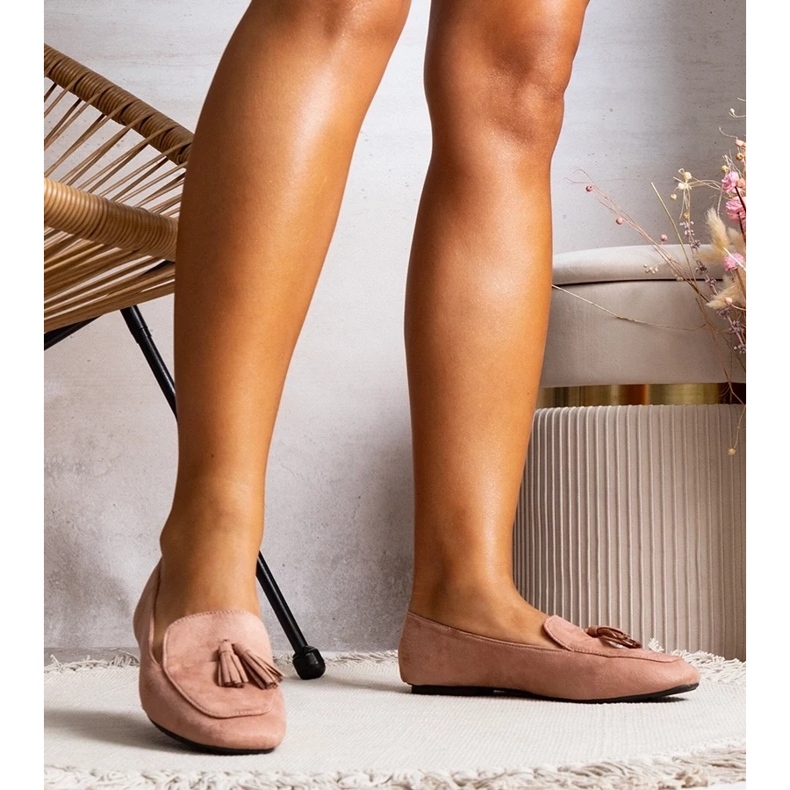 D/GMR Różowe baleriny z eko-zamszu Cillian 2