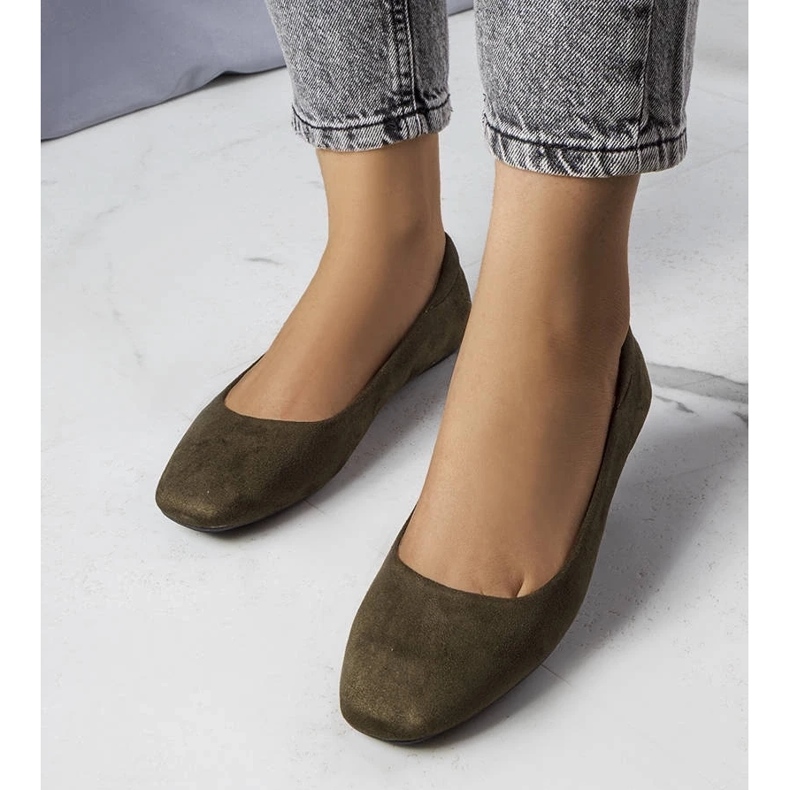 D/GMR Zielone baleriny z eko-zamszu Jules 1