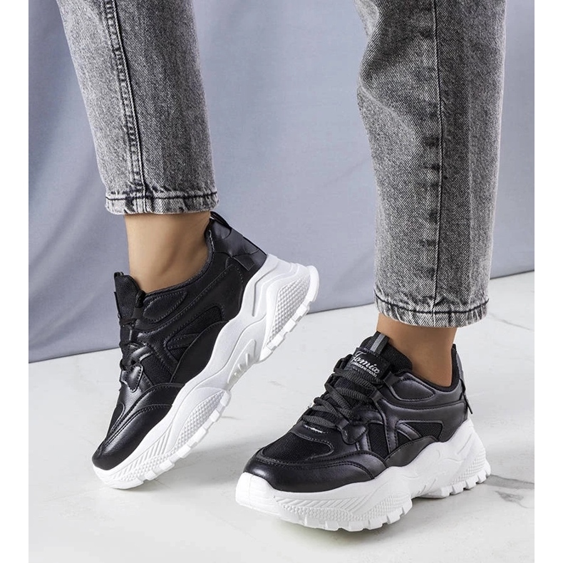 D/GMR Czarne sneakersy na masywnej podeszwie Lorene 2