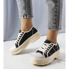 D/GMR Czarne trampki na platformie Nichole 1