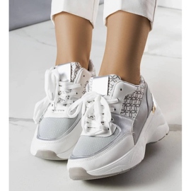 D/GMR Szary sneakersy zdobione monogramem Lora szare 2