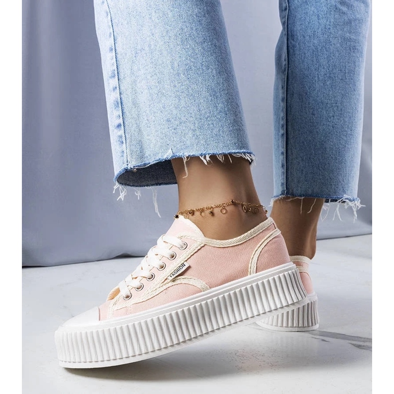 D/GMR Różowe trampki na platformie Connie 2