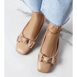 D/GMR Beżowe balerinki z kokardką Tabitha beżowy 2