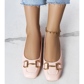 D/GMR Różowe balerinki ze złotym zdobieniem Iris 1