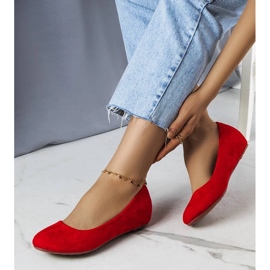 D/GMR Czerwone balerinki na niskim koturnie Sylvia 2