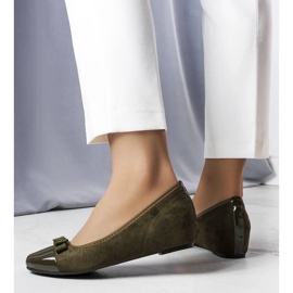 D/GMR Zielone baleriny na krytym koturnie Cailot 2