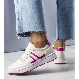 D/GMR Kremowe sneakersy z różowymi wstawkami Olympia beżowy 2