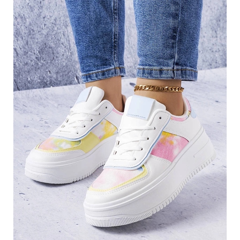 D/GMR Biało-niebieskie buty na platformie Heloise białe 1