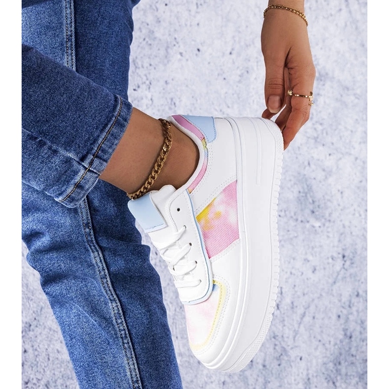 D/GMR Biało-niebieskie buty na platformie Heloise białe 2