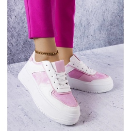 D/GMR Biało-różowe buty na platformie Heloise białe 1