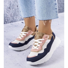 D/GMR Granatowe sneakersy ze złotym wstawkami Lebrun 1