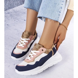 D/GMR Granatowe sneakersy ze złotym wstawkami Lebrun 2