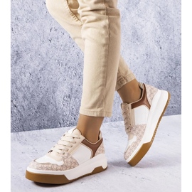 D/GMR Brązowe sneakersy zdobione monogramem Grandbois 1