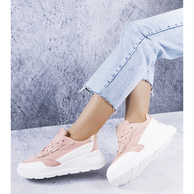 D/GMR Różowe sneakersy z eko-zamszu Dupuis 1