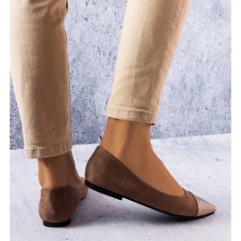 D/GMR Brązowe lakierowane balerinki Thibault 2