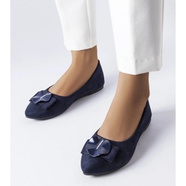 D/GMR Granatowe balerinki zdobione cyrkoniami Rémy 1