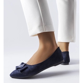 D/GMR Granatowe balerinki zdobione cyrkoniami Rémy 2