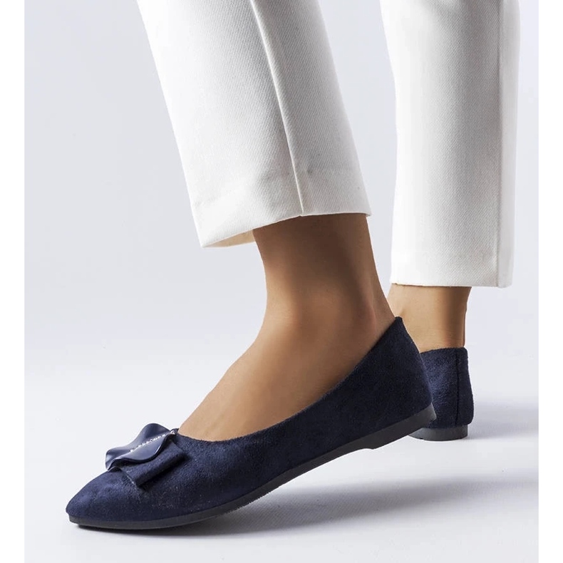 D/GMR Granatowe balerinki zdobione cyrkoniami Rémy 2