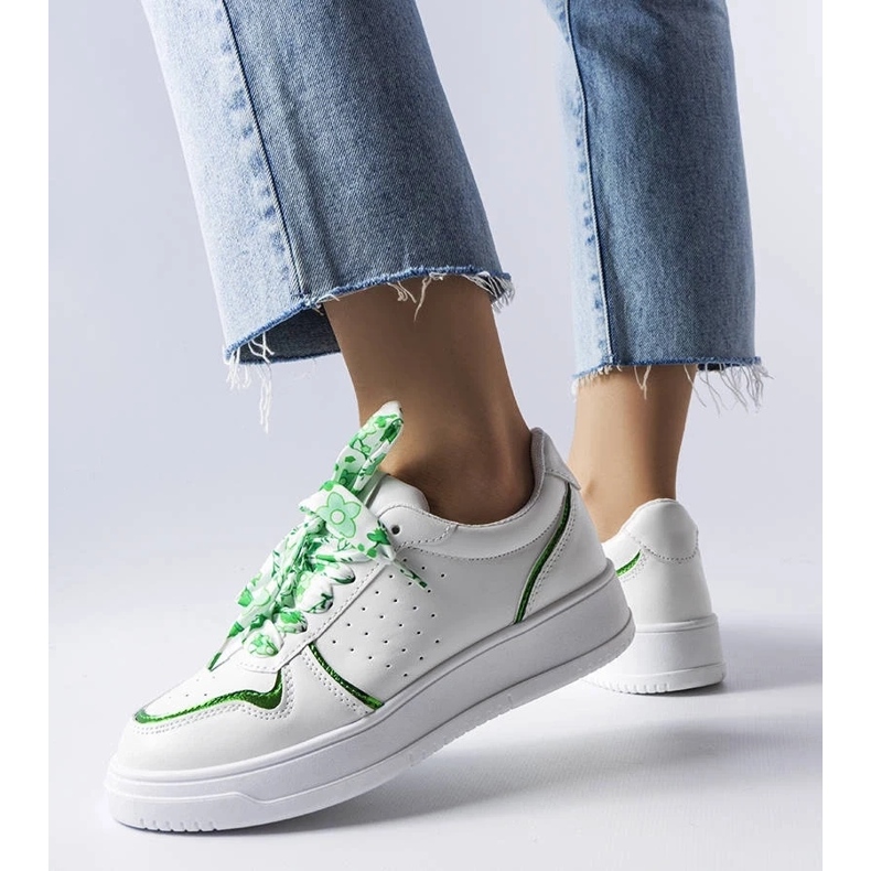 D/GMR Białe sneakersy wiązane wstążką Pryor 2