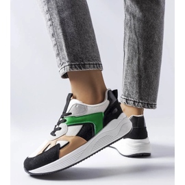 D/GMR Czarne sneakersy z łączonych materiałów Riel białe 2