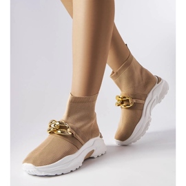 D/GMR Brązowe sneakersy z łańcuchem Baptiste 1