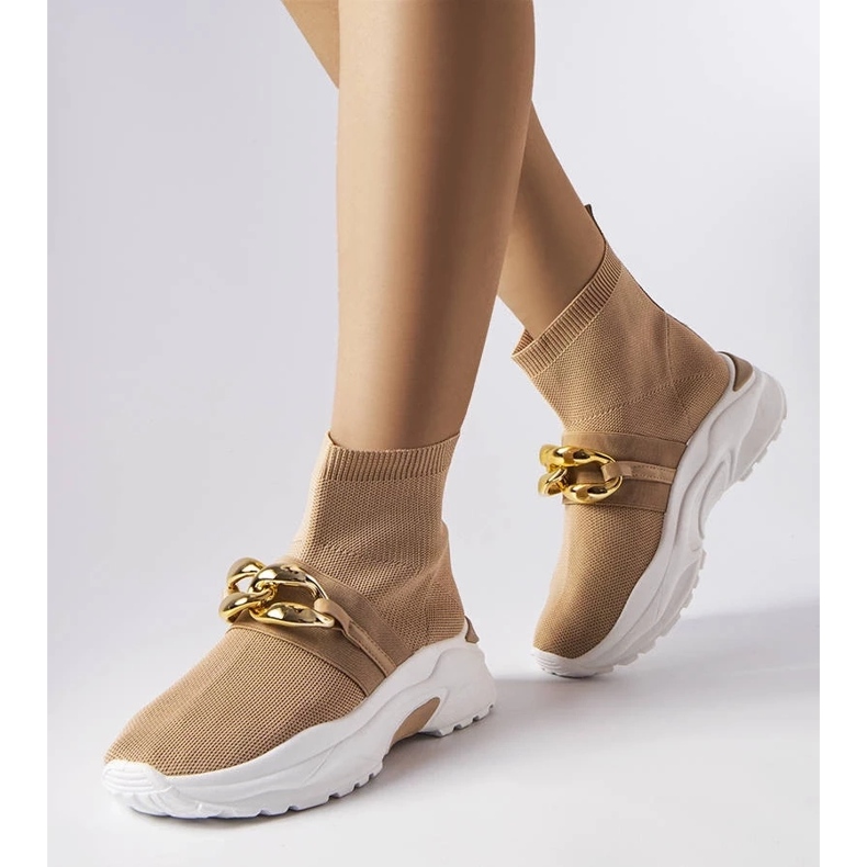 D/GMR Brązowe sneakersy z łańcuchem Baptiste 1