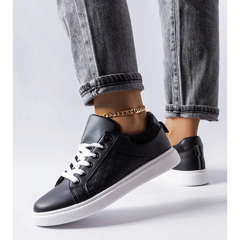 D/GMR Czarne sneakersy z tłoczeniem Dreux 2