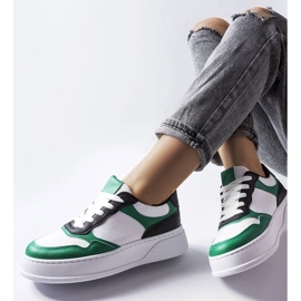 D/GMR Biało-zielone buty na grubszej podeszwie Baron białe 1