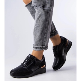 D/GMR Czarne ażurowe skórzane półbuty Jazzar 1