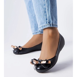 D/GMR Czarne balerinki zdobione kokardką Harlingen 1